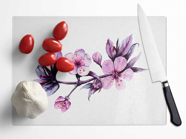 Cherry Tree Beauty Glass Chopping Board