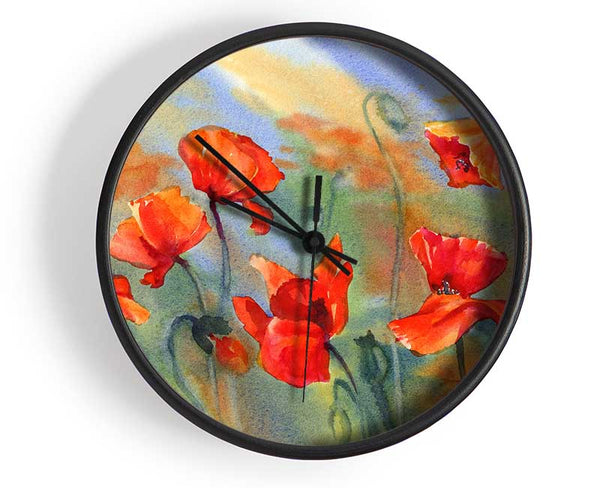 Poppy Abstract Clock - Wallart-Direct UK