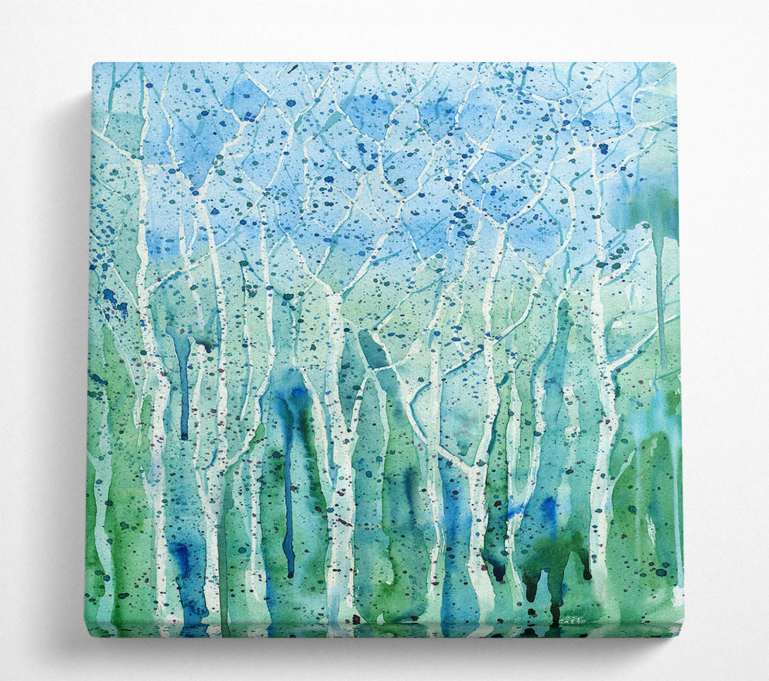 A Square Canvas Print Showing Tree Splash Square Wall Art