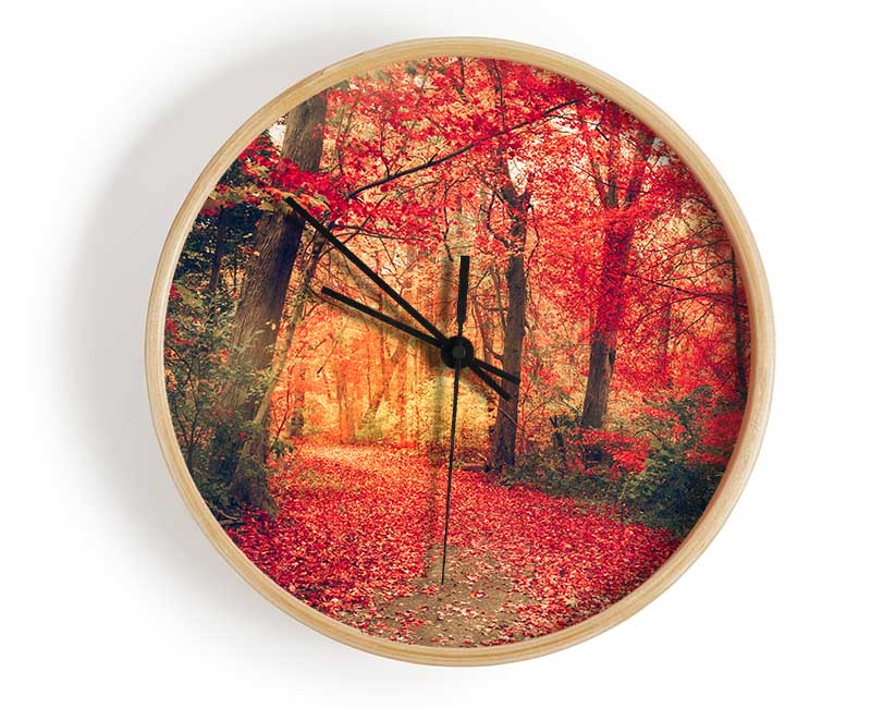 Red Tree Walk Clock - Wallart-Direct UK