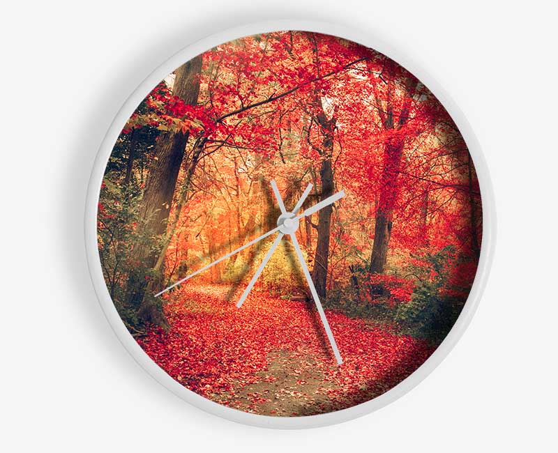 Red Tree Walk Clock - Wallart-Direct UK