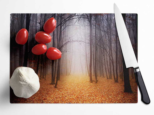 Autumn Mist Glass Chopping Board