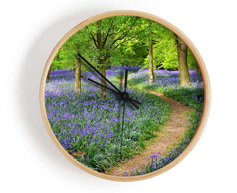 Walk Through The Bluebell Path Clock - Wallart-Direct UK