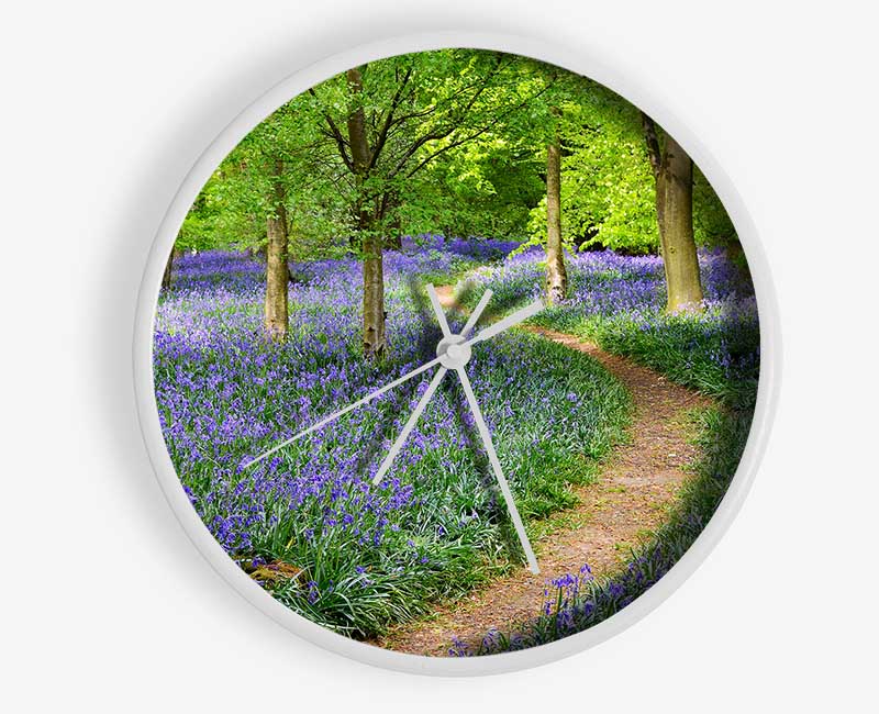 Walk Through The Bluebell Path Clock - Wallart-Direct UK