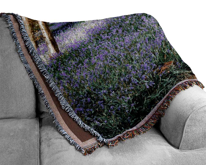 Walk Through The Bluebell Path Woven Blanket