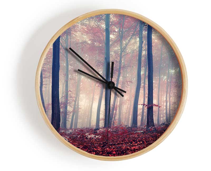 Misy In The Red Forest Clock - Wallart-Direct UK