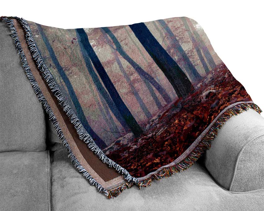 Misy In The Red Forest Woven Blanket