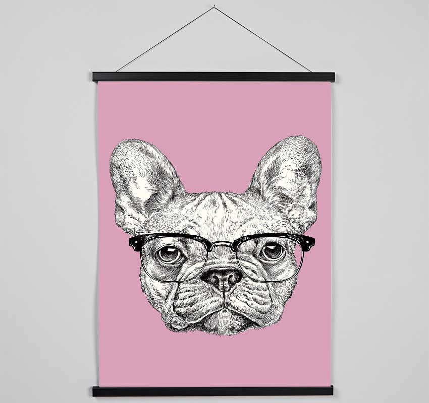 French Bulldog In Glasses Hanging Poster - Wallart-Direct UK