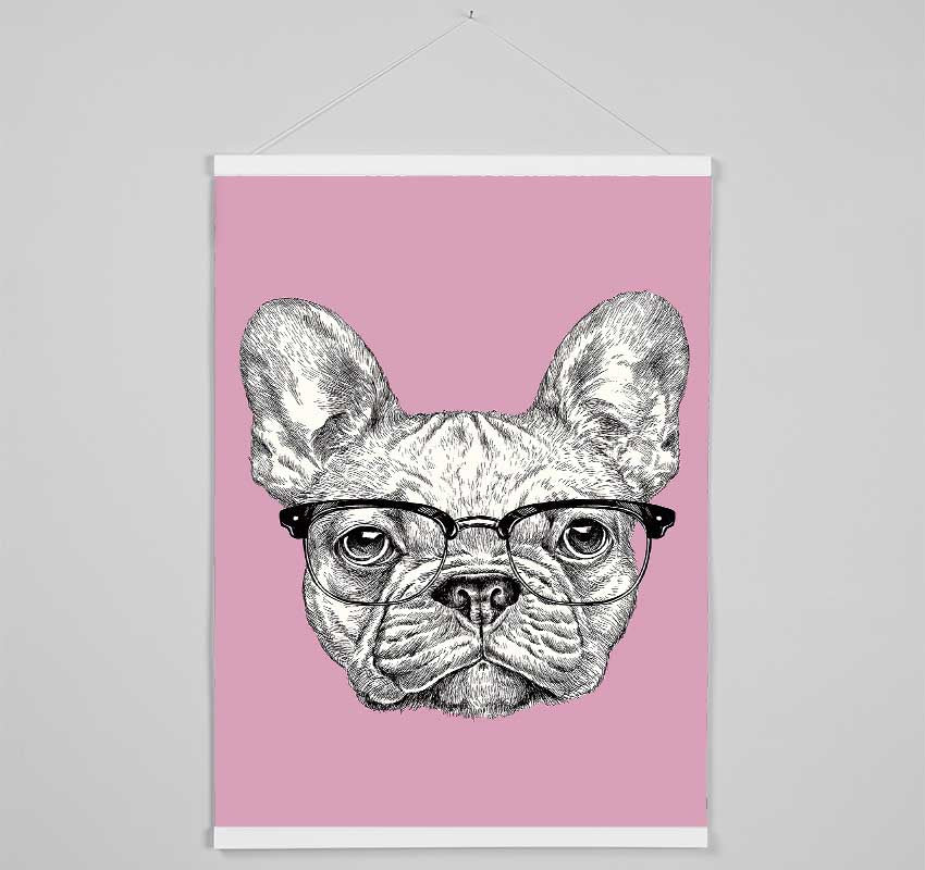 French Bulldog In Glasses Hanging Poster - Wallart-Direct UK