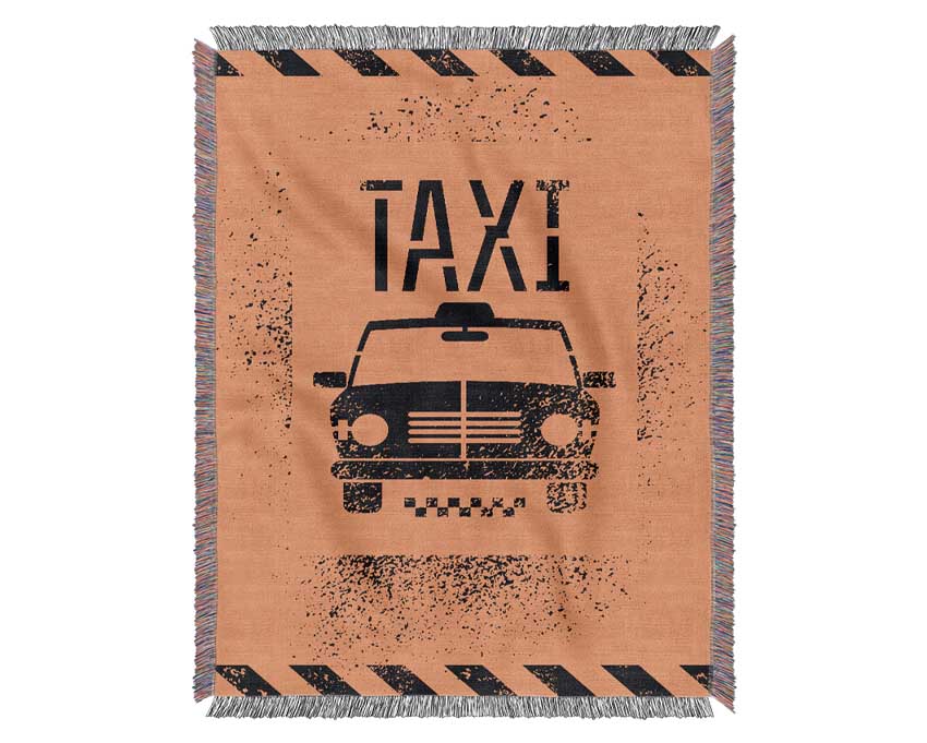 Funky NYC Taxi Cab Woven Blanket