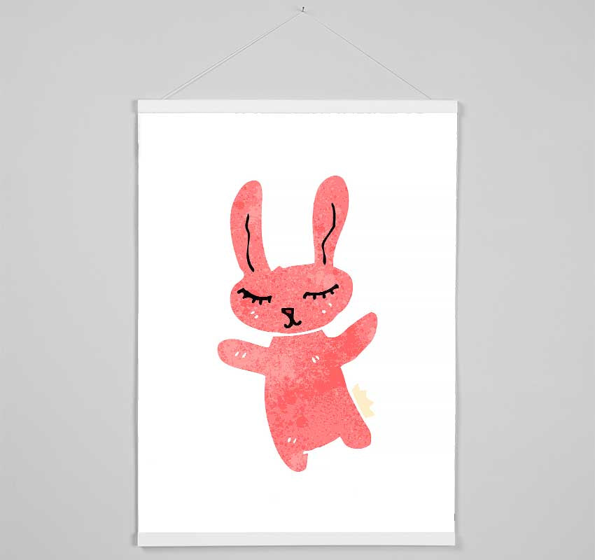 Pink Bunny Hug Hanging Poster - Wallart-Direct UK