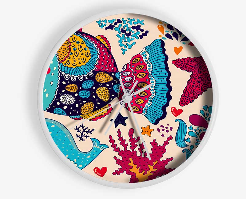 Happy Fish Clock - Wallart-Direct UK