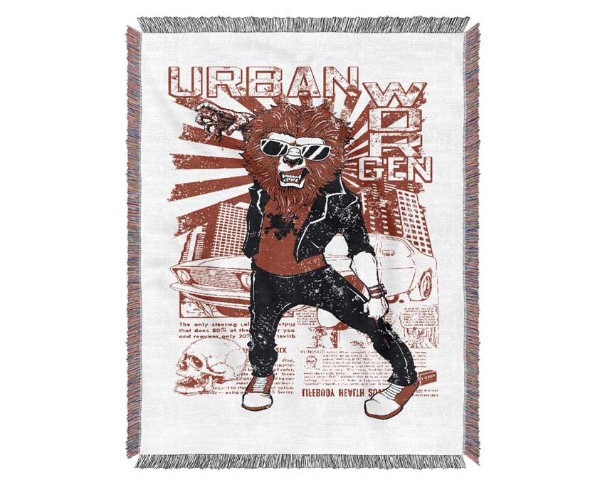 Urban Lion Woven Blanket