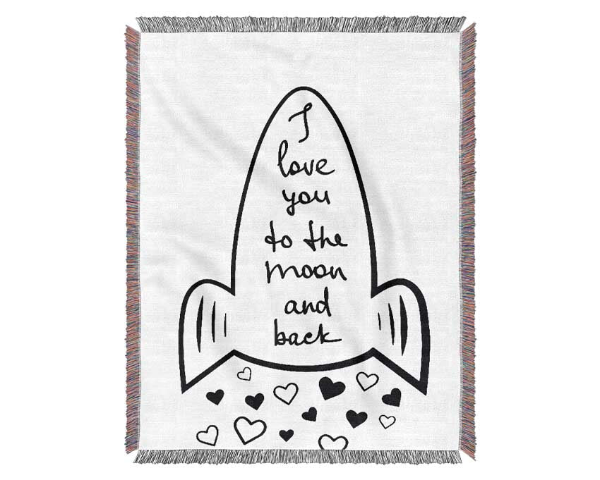 Angel Rocket I Love You Woven Blanket