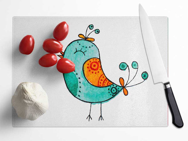 Cute Bird Glass Chopping Board