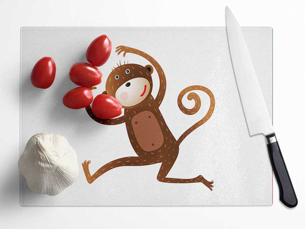 Monkey Fun Glass Chopping Board