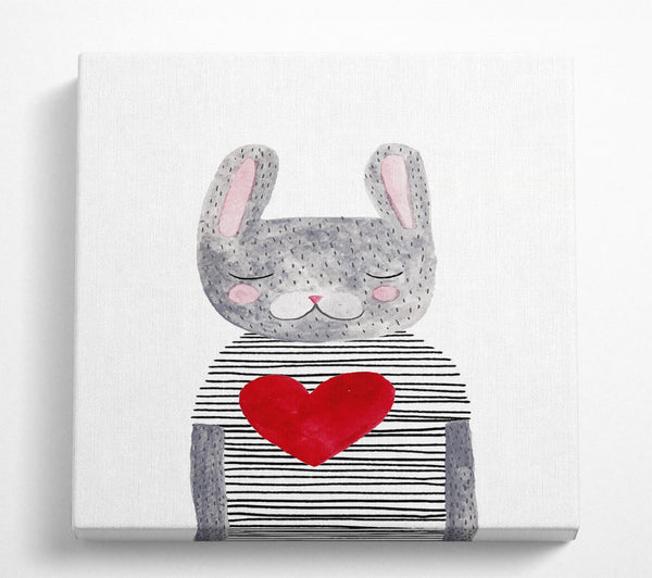 A Square Canvas Print Showing Cat Heart Square Wall Art