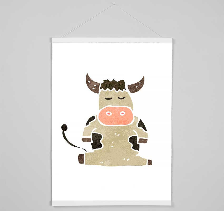 Sitting Cow Hanging Poster - Wallart-Direct UK