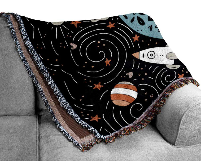 Love You Space Woven Blanket