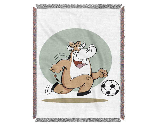 Football Bull Fun Woven Blanket