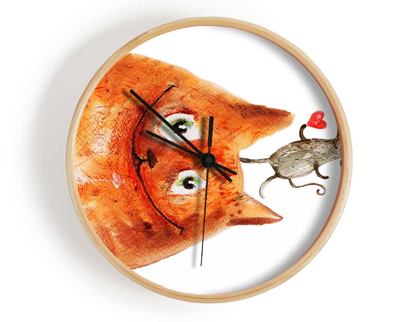 Cat And Mouse Love Clock - Wallart-Direct UK