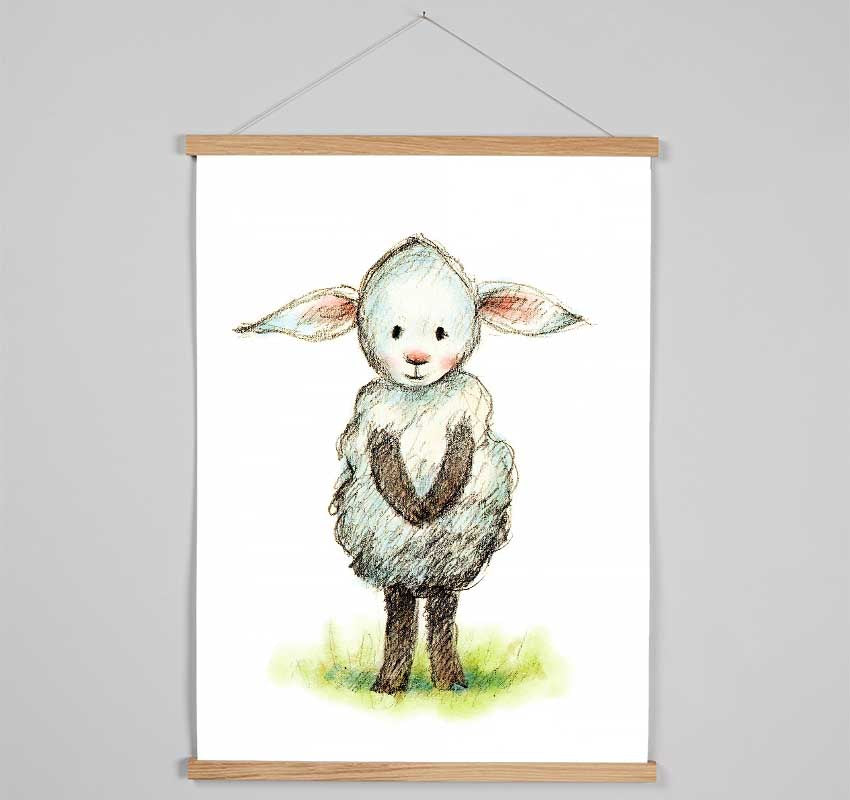 Shy Sheep Hanging Poster - Wallart-Direct UK