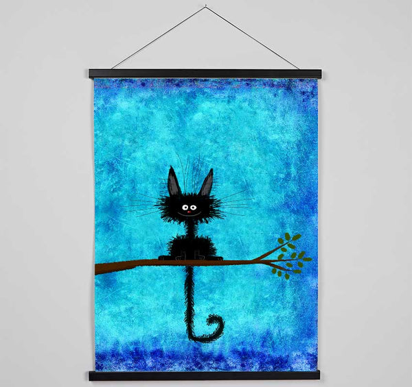 Happy Black Cat Hanging Poster - Wallart-Direct UK