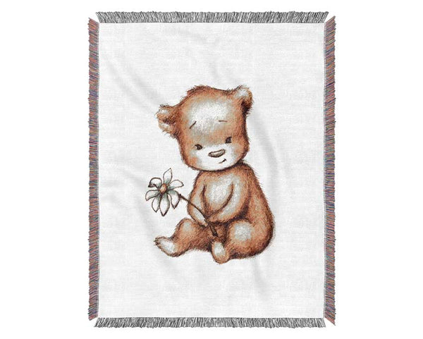 Flower Bear Woven Blanket