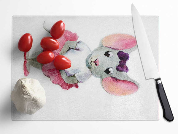 Ballerina Mouse 1 Glass Chopping Board