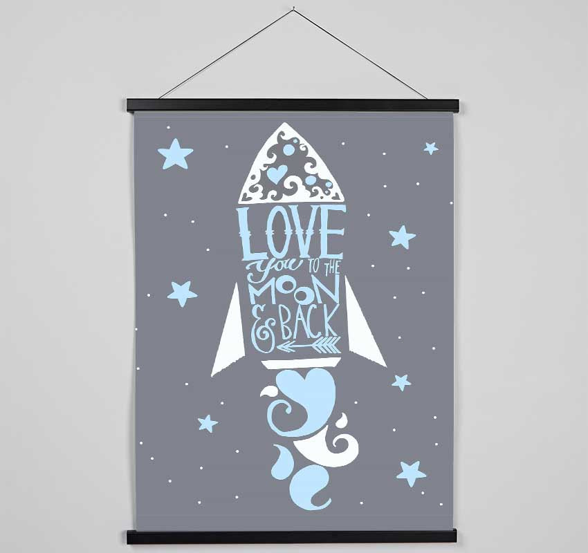 Rocket Love You To The Moon Hanging Poster - Wallart-Direct UK