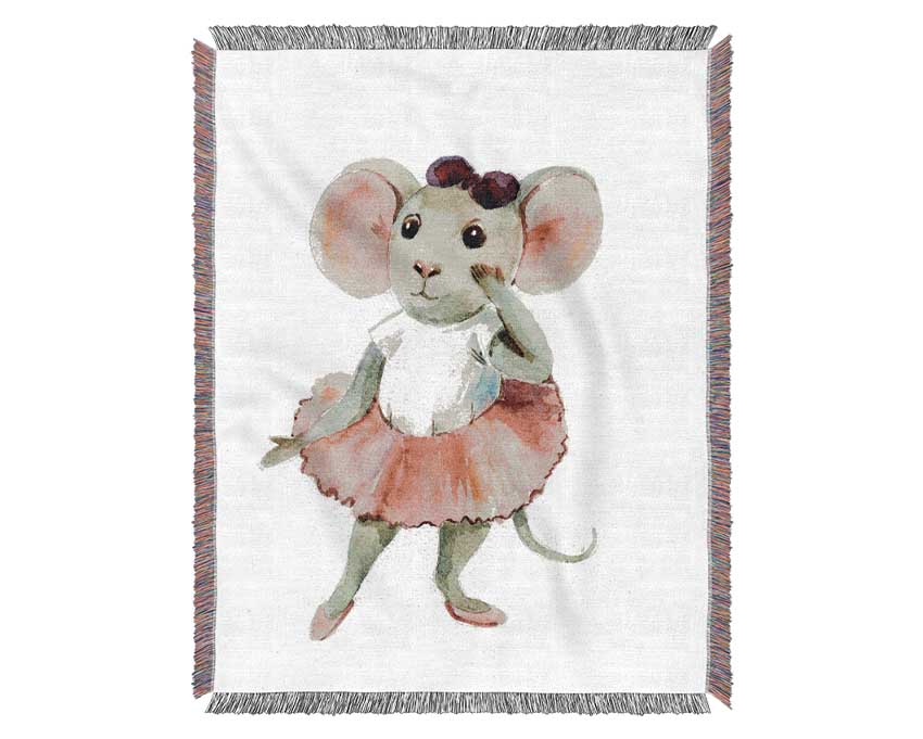 Ballerina Mouse 2 Woven Blanket