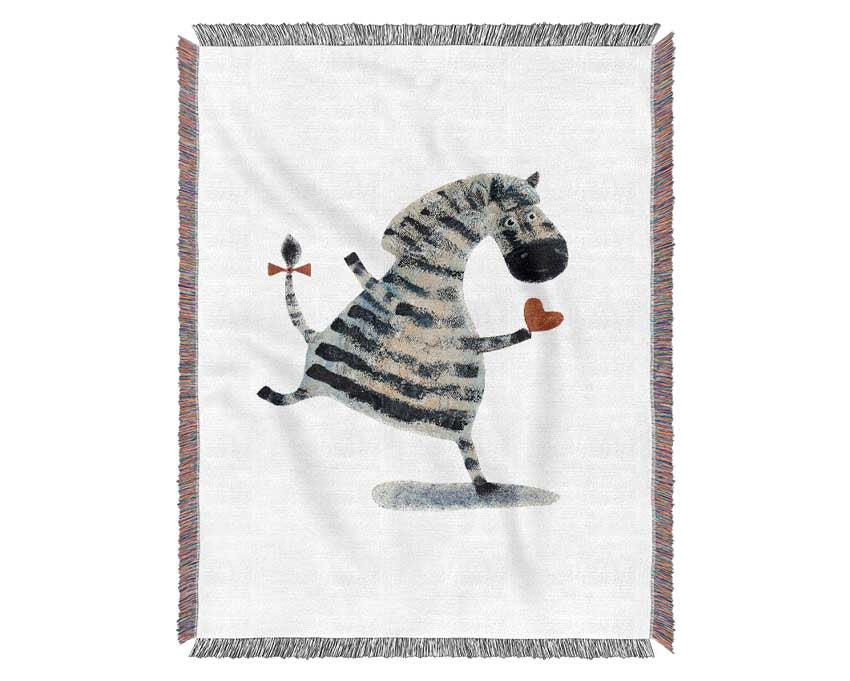 Dancing Zebra Love Woven Blanket