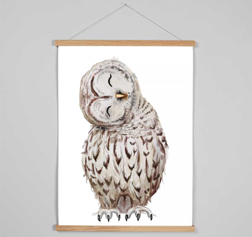 Owl Feathers Hanging Poster - Wallart-Direct UK