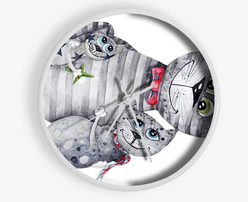 Cat Family Love Clock - Wallart-Direct UK