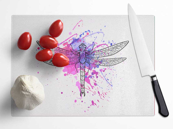 Dragonfly Splash Glass Chopping Board