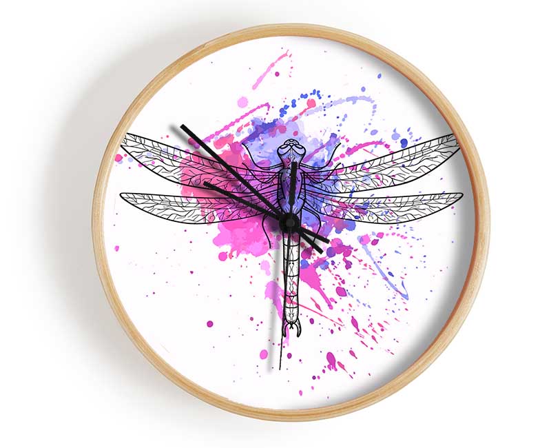 Dragonfly Splash Clock - Wallart-Direct UK