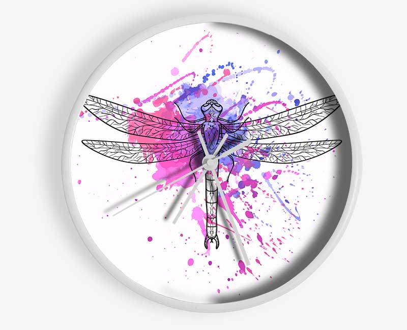 Dragonfly Splash Clock - Wallart-Direct UK