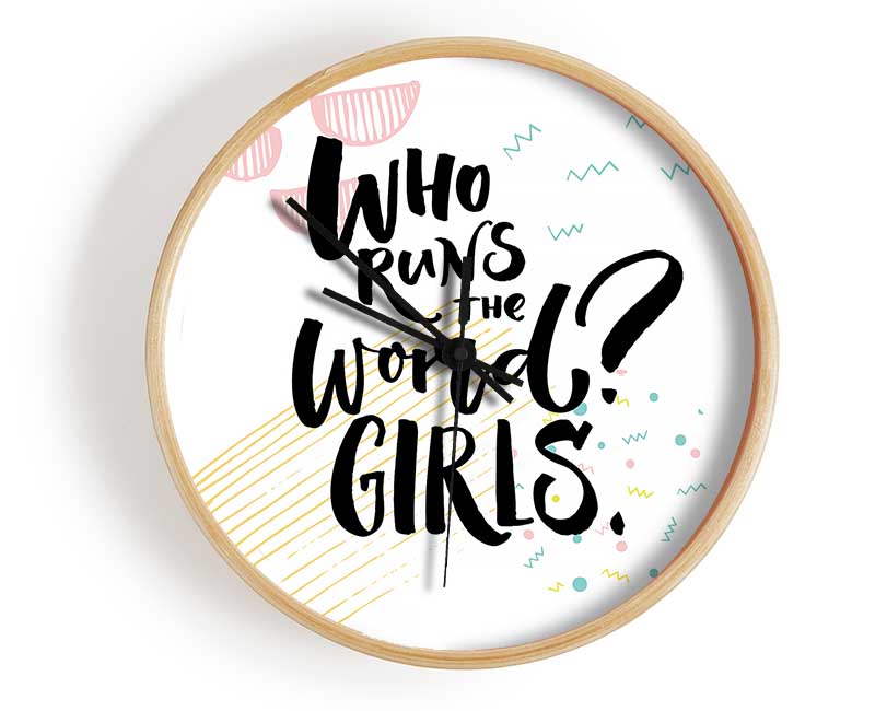 Who Runs The World Girls 1 Clock - Wallart-Direct UK