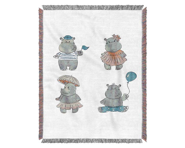 Hippo Love Woven Blanket