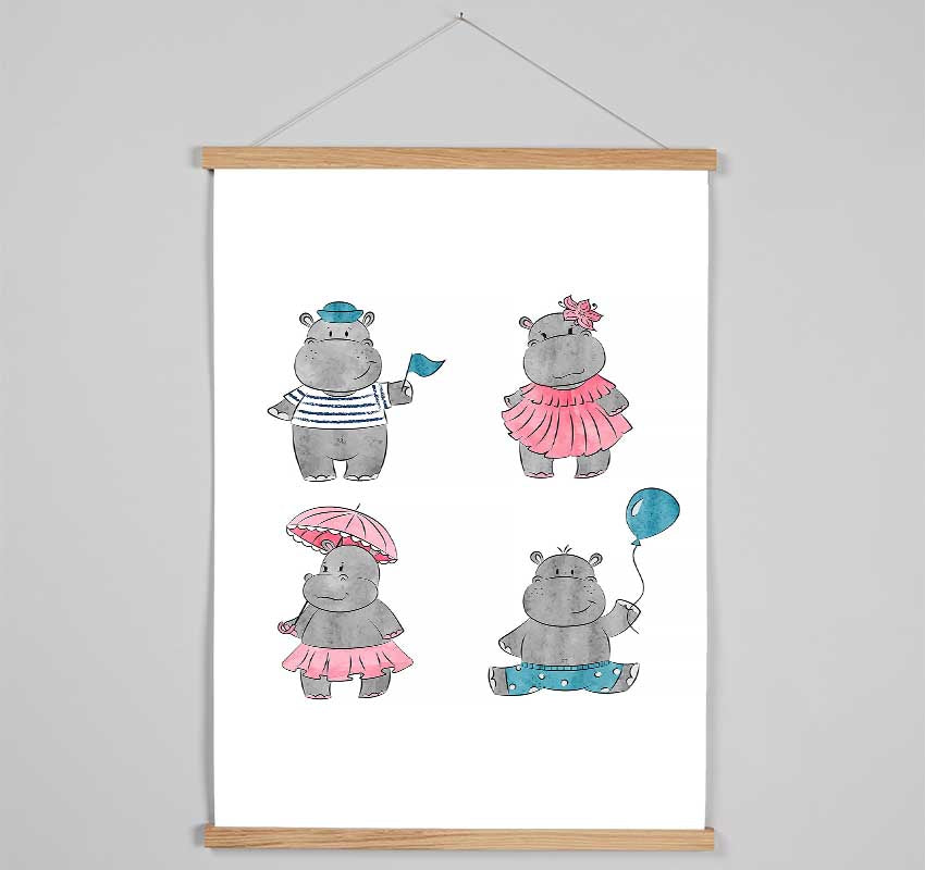 Hippo Love Hanging Poster - Wallart-Direct UK