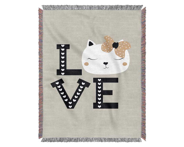 Love Cat Woven Blanket