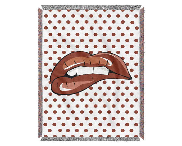 Red Lips 1 Woven Blanket