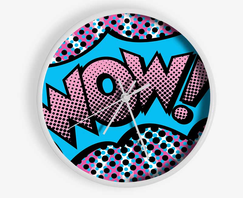 Pink Wow Clock - Wallart-Direct UK