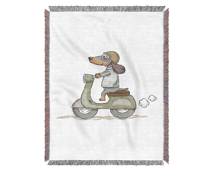 Scooter Dog Woven Blanket