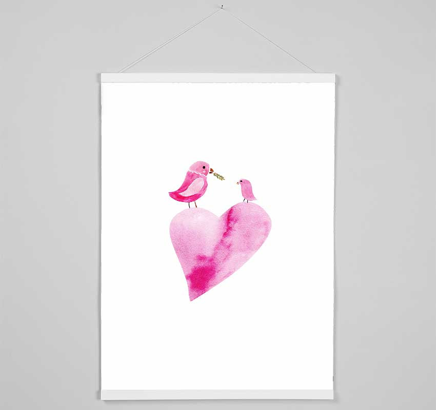 Loveheart Birds Hanging Poster - Wallart-Direct UK