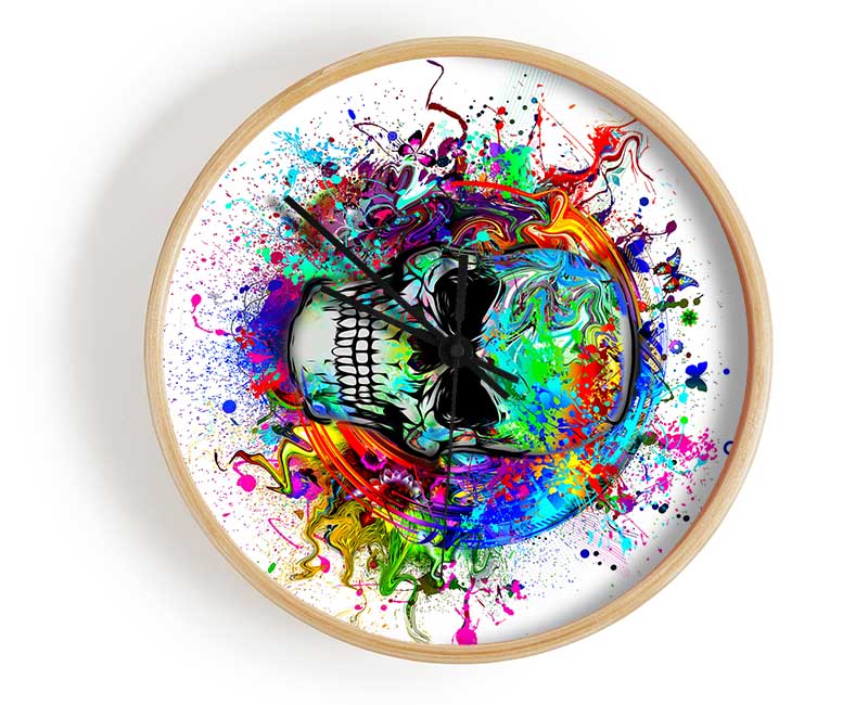 Skull Splash Clock - Wallart-Direct UK