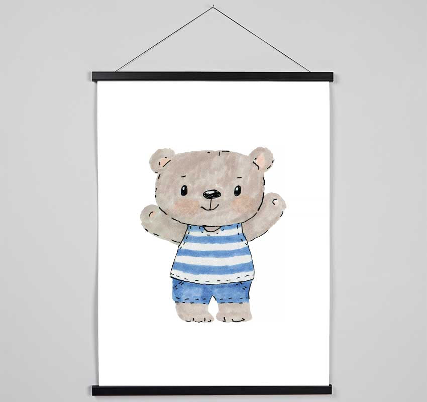 Teady Bear In His Pyjamas Hanging Poster - Wallart-Direct UK