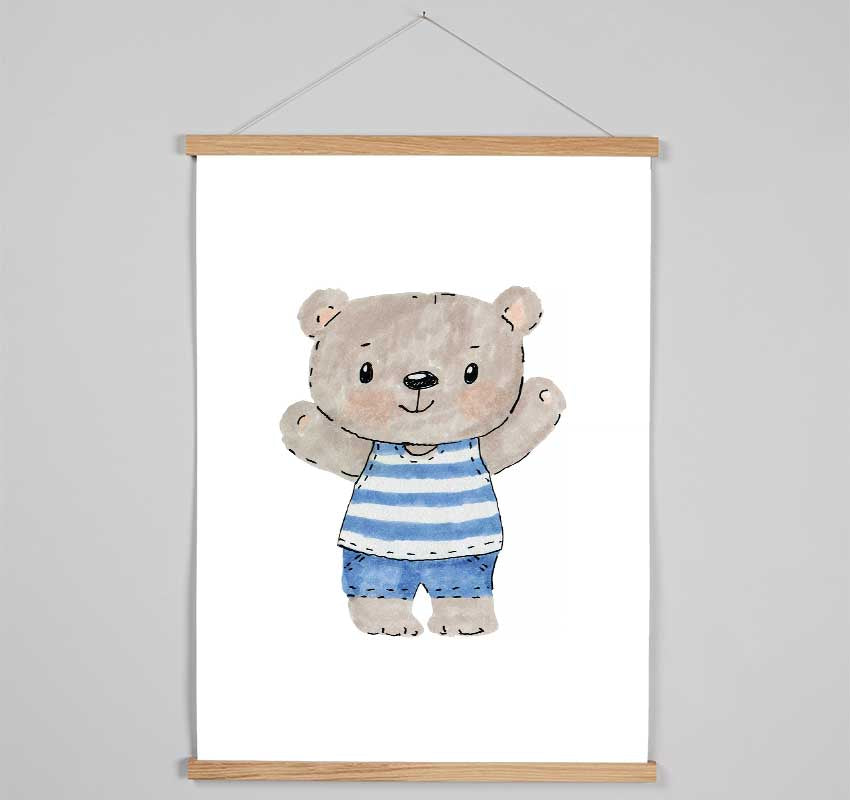 Teady Bear In His Pyjamas Hanging Poster - Wallart-Direct UK