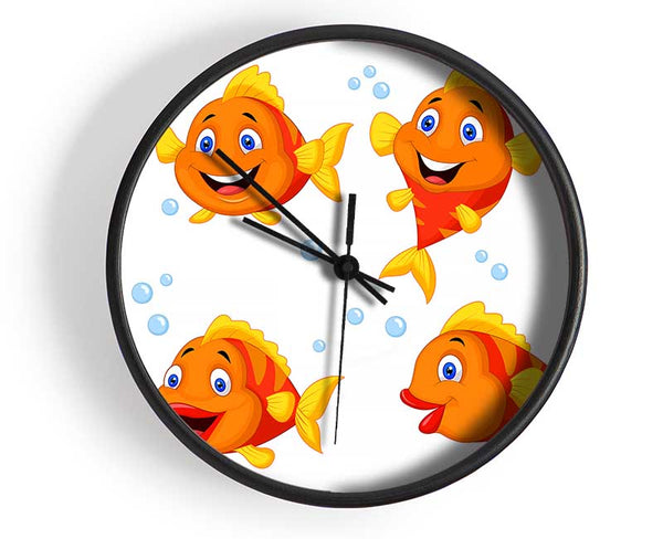 Goldfish Love 1 Clock - Wallart-Direct UK