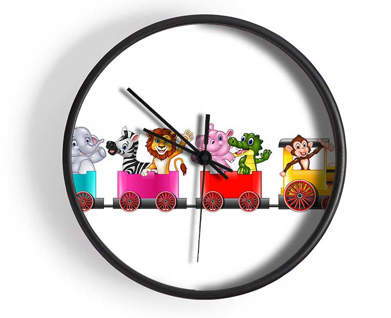 Jungle Friends Train Clock - Wallart-Direct UK